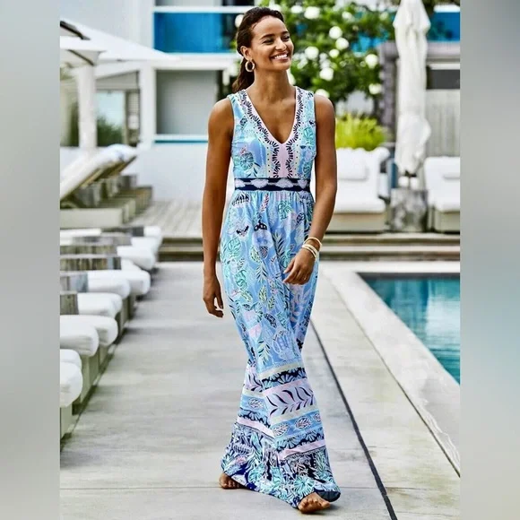 NWT Lilly Pulitzer McKinley Maxi Dress - 10 - Picture 1 of 4